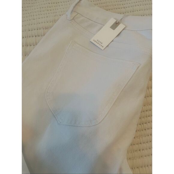 Good American good waist cropped palazzo jeans in white NEW NWT - Picture 5 of 8